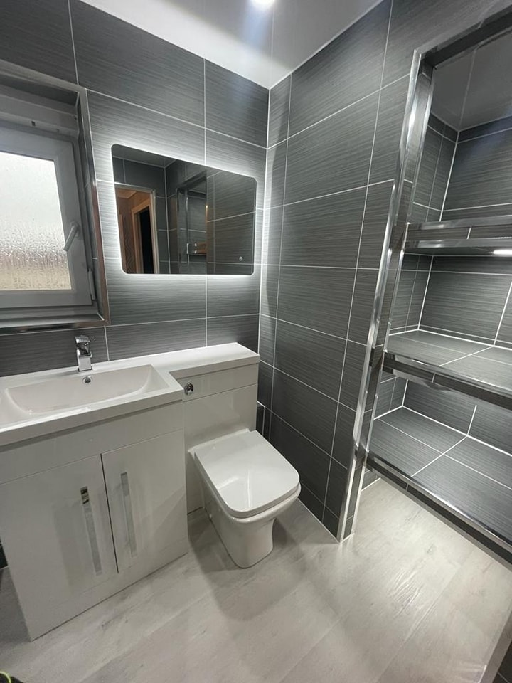 Grey fitted bathroom